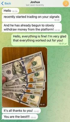 Subscriber's message: recently started trading on your signals